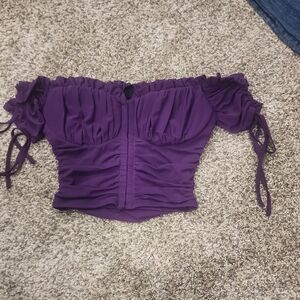 Windsor Purple Off-Shoulder Blouse